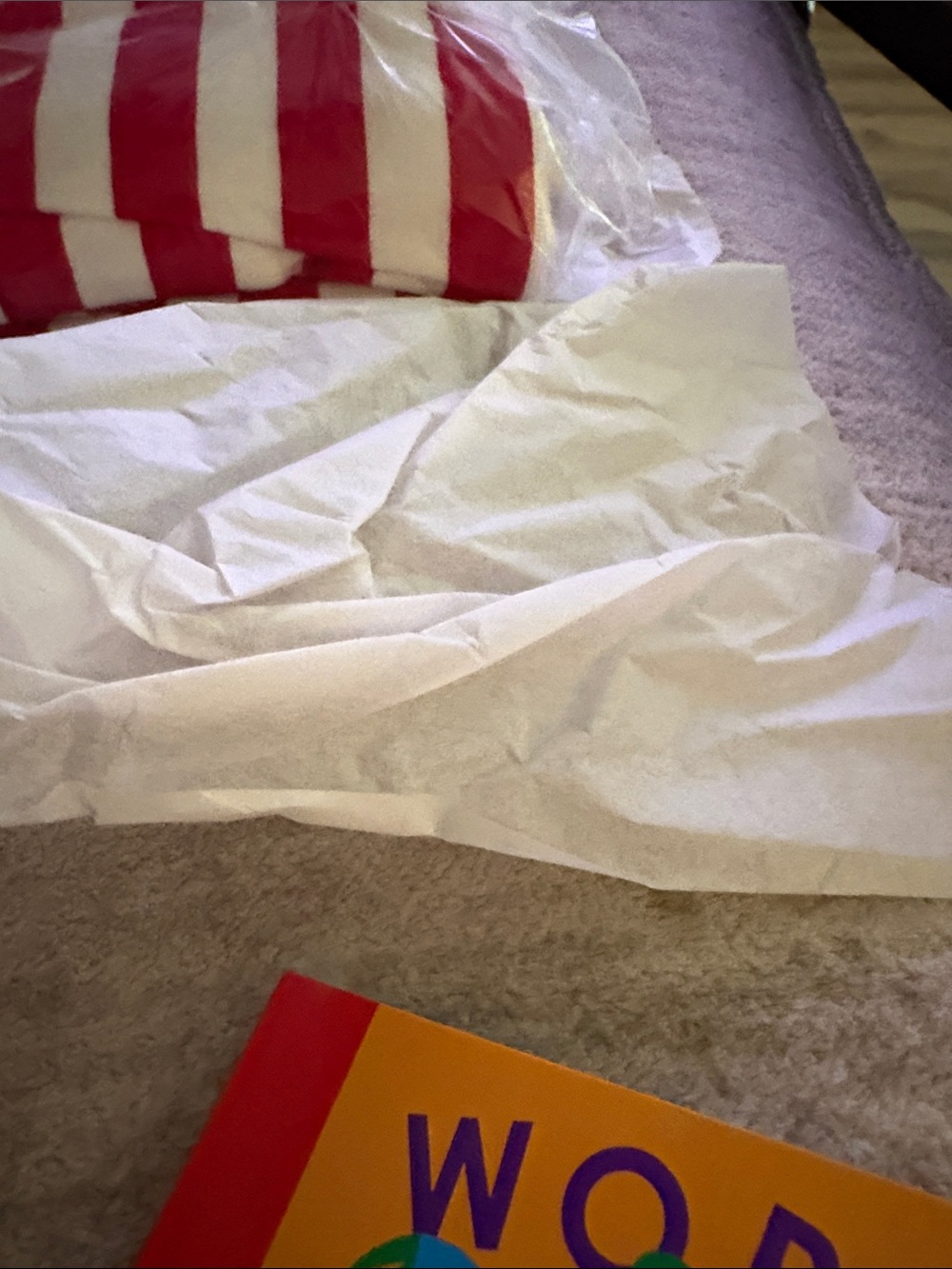 White and Red Striped Home Bedding Pillowcase Set